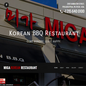 Miga Restaurant, a website made by the Philadelphia area web development company TAF JK Group Inc.